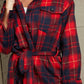 Ivy Lane Plaid Belted Button Down Longline Shirt Jacket