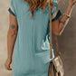 Textured Round Neck Short Sleeve Dress