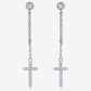 Moissanite 925 Sterling Silver Cross Earrings