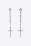 Moissanite 925 Sterling Silver Cross Earrings