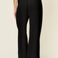 Double Take Full Size Texture Drawstring Wide Leg Pants