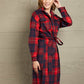 Ivy Lane Plaid Belted Button Down Longline Shirt Jacket